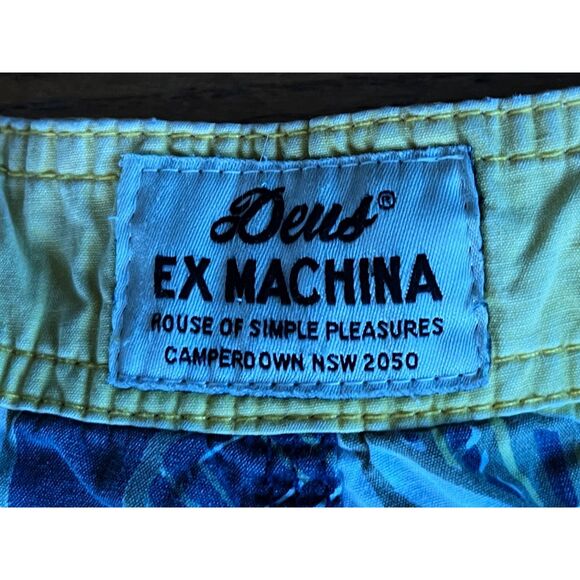 DEUS EX MACHINA Blue Floral Swim Wear Trunks Shorts Mens Size 34 - Picture 4 of 9
